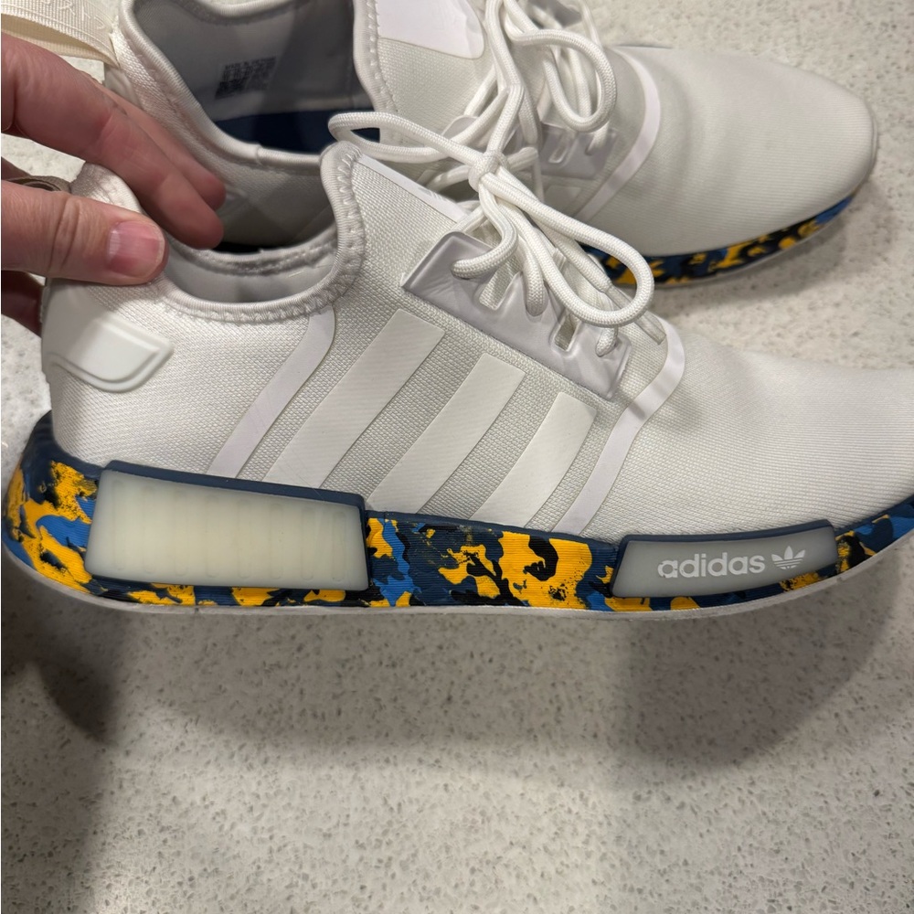 Adidas White Sneakers with Colorful Sole